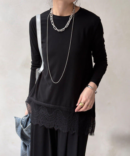 下襬蕾絲設計上衣