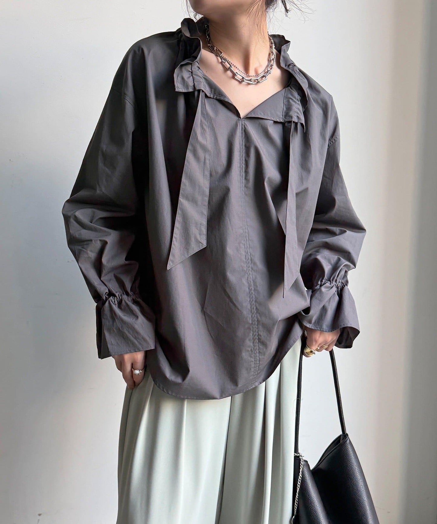 荷葉邊領 設計 襯衫