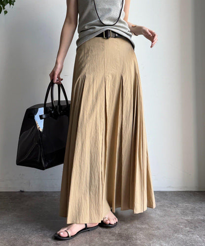 褶襉傘擺半身裙