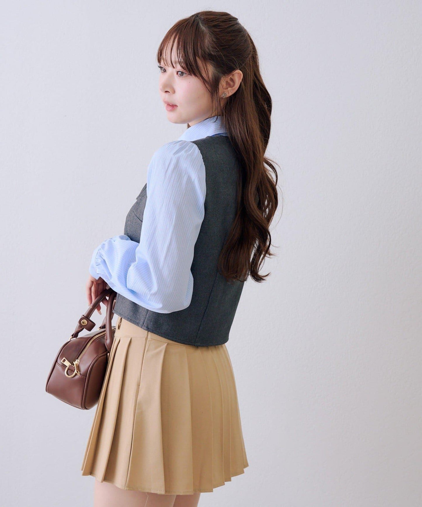 拼接蝴蝶結設計 襯衫