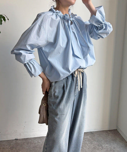 荷葉邊領 設計 襯衫