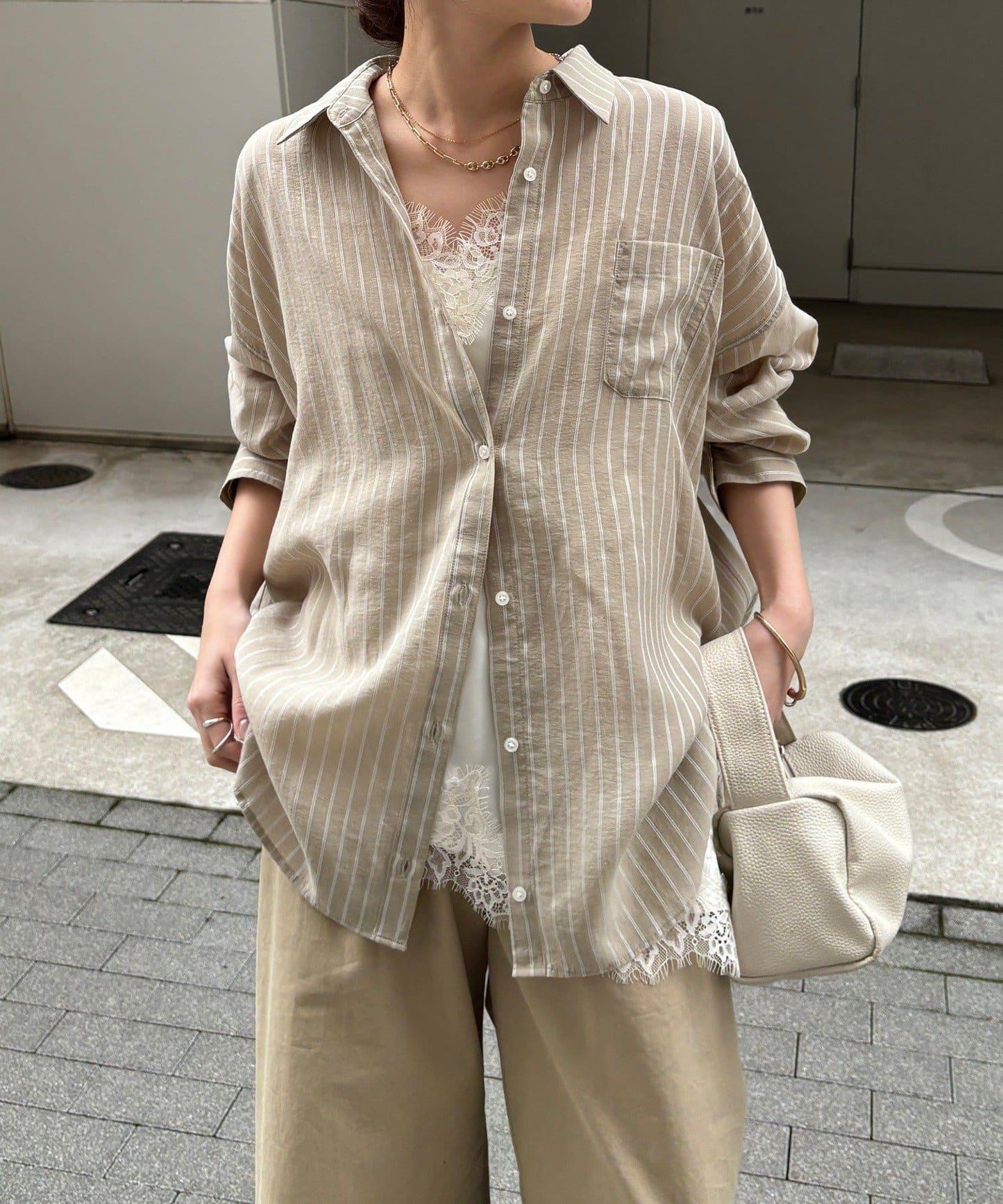 多穿法條紋設計襯衫