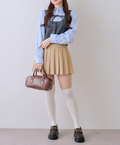 拼接蝴蝶結設計 襯衫