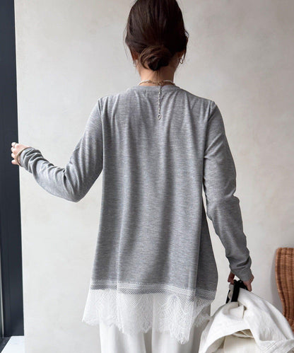 下襬蕾絲設計上衣