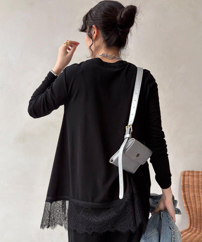 下襬蕾絲設計上衣