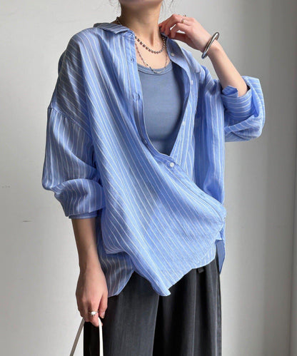 多穿法條紋設計襯衫