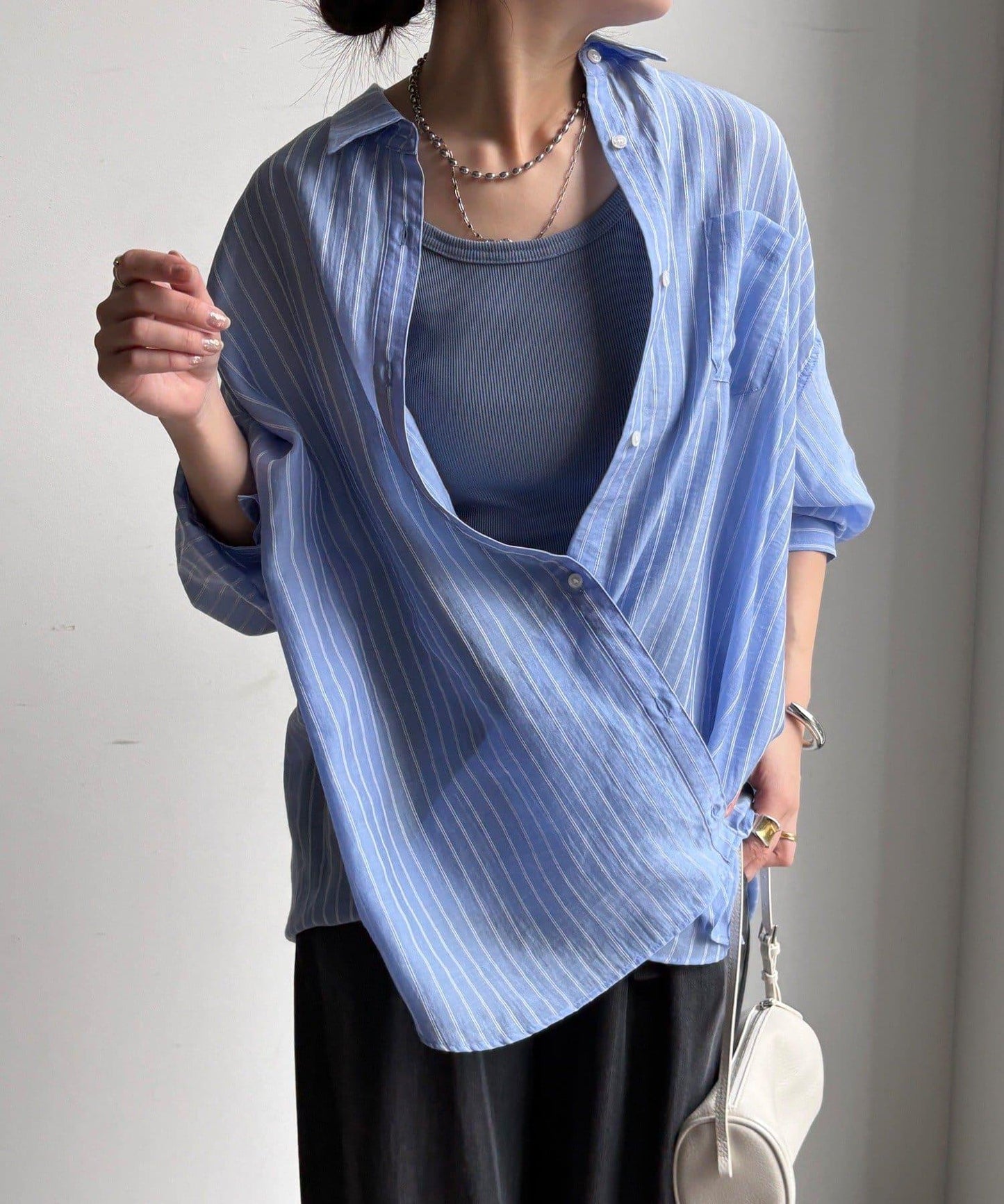 多穿法條紋設計襯衫