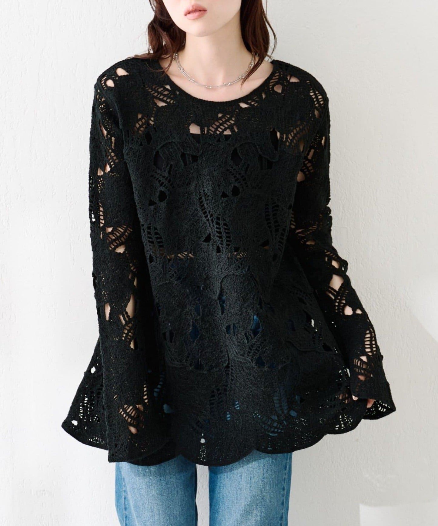 鏤空蕾絲迷你連衣裙