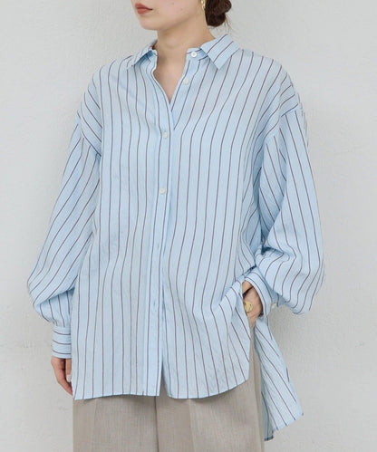 HERITANOVUM 條紋後背開口襯衫