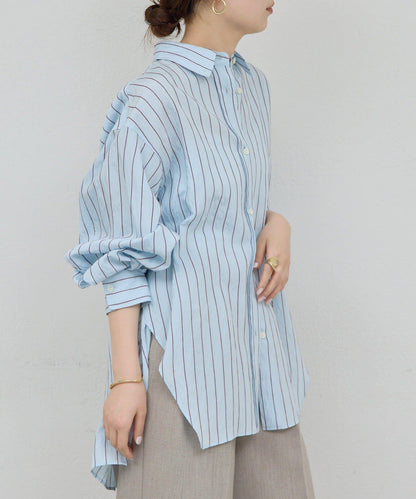HERITANOVUM 條紋後背開口襯衫