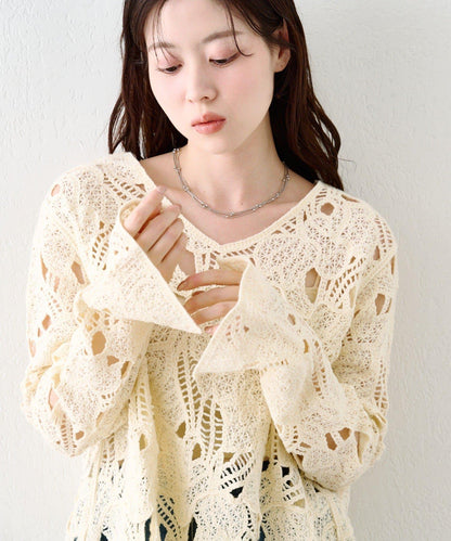 鏤空蕾絲迷你連衣裙