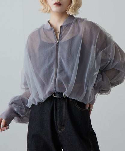 網紗蓬鬆設計 短外套