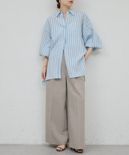 HERITANOVUM 條紋後背開口襯衫