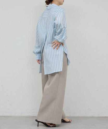 HERITANOVUM 條紋後背開口襯衫