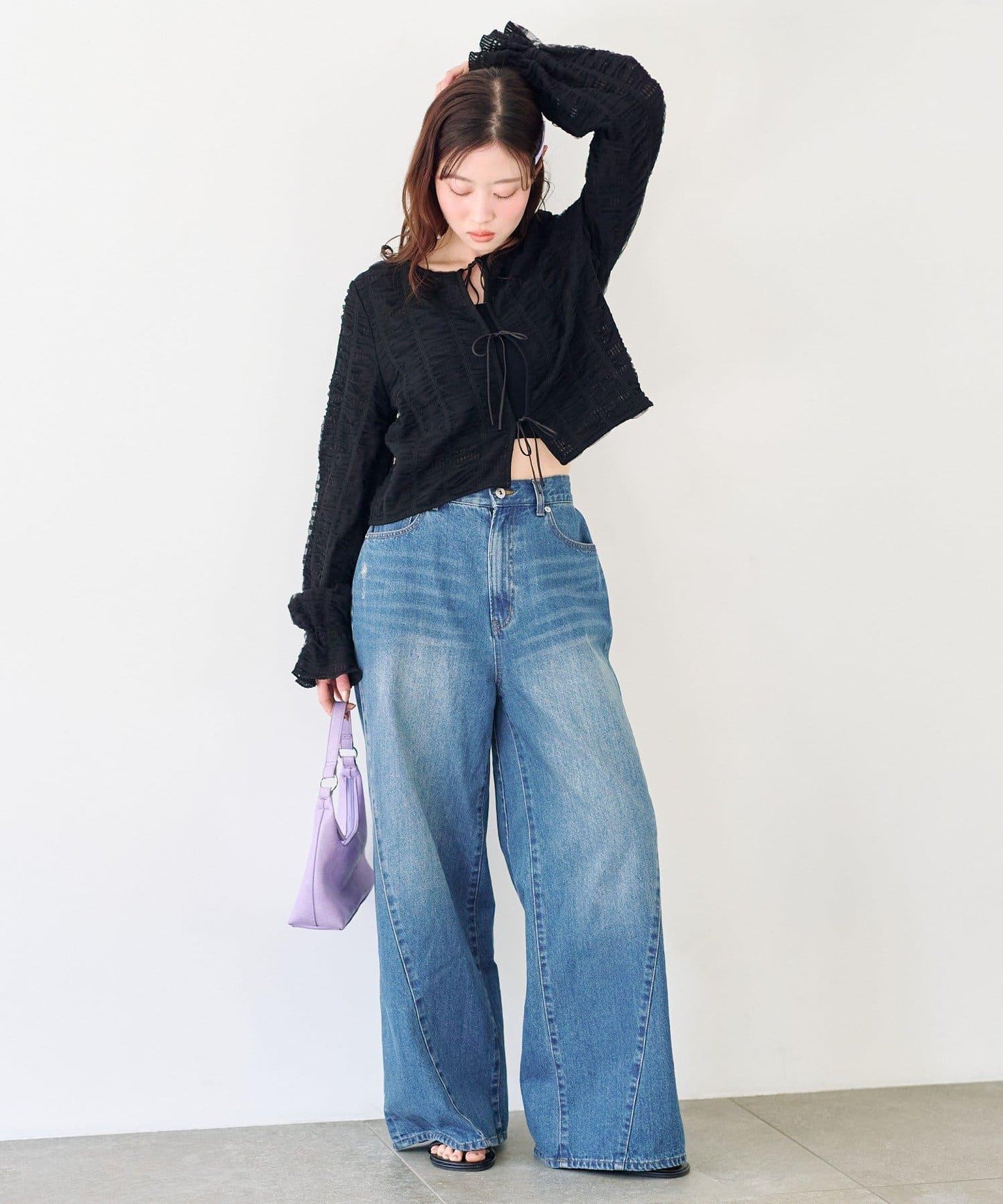 網紗蝴蝶結襯衫