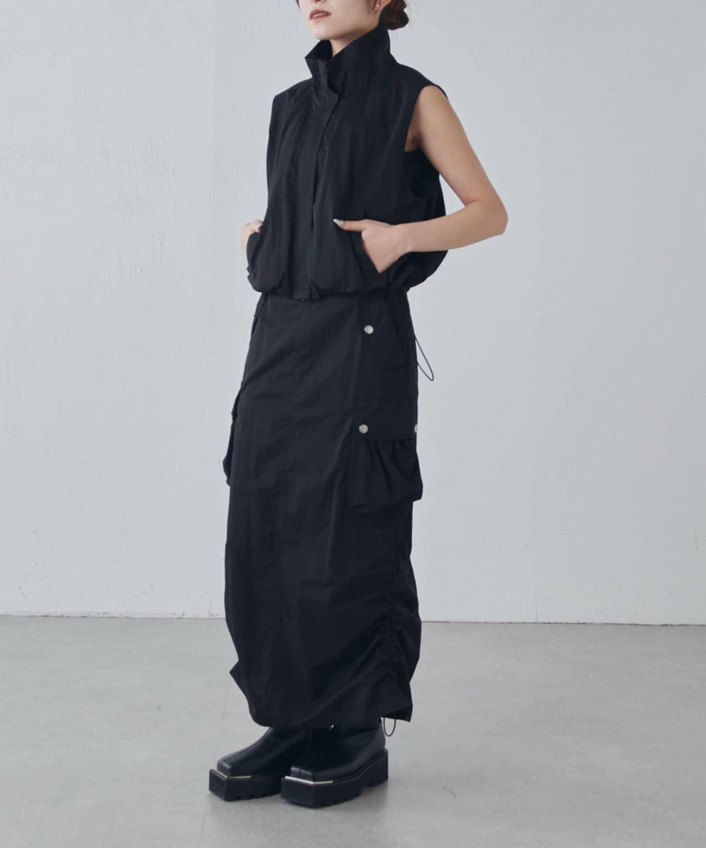 可成套搭配 抽繩工裝半身裙