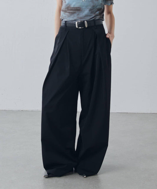 設計褶闊腿西裝褲