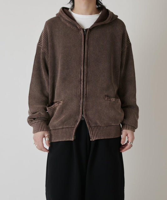 雪花水洗 拉鍊設計 連帽衛衣