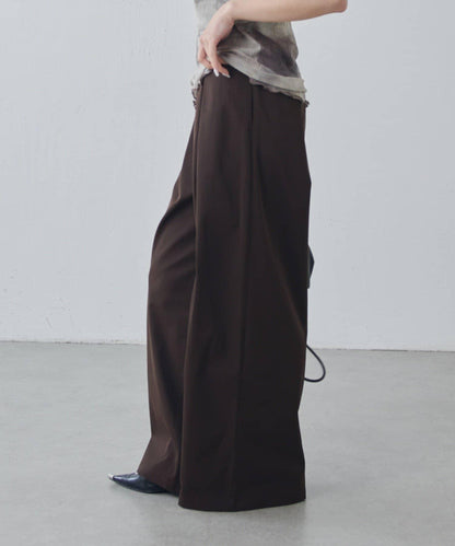 設計褶闊腿西裝褲