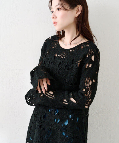 鏤空蕾絲迷你連衣裙