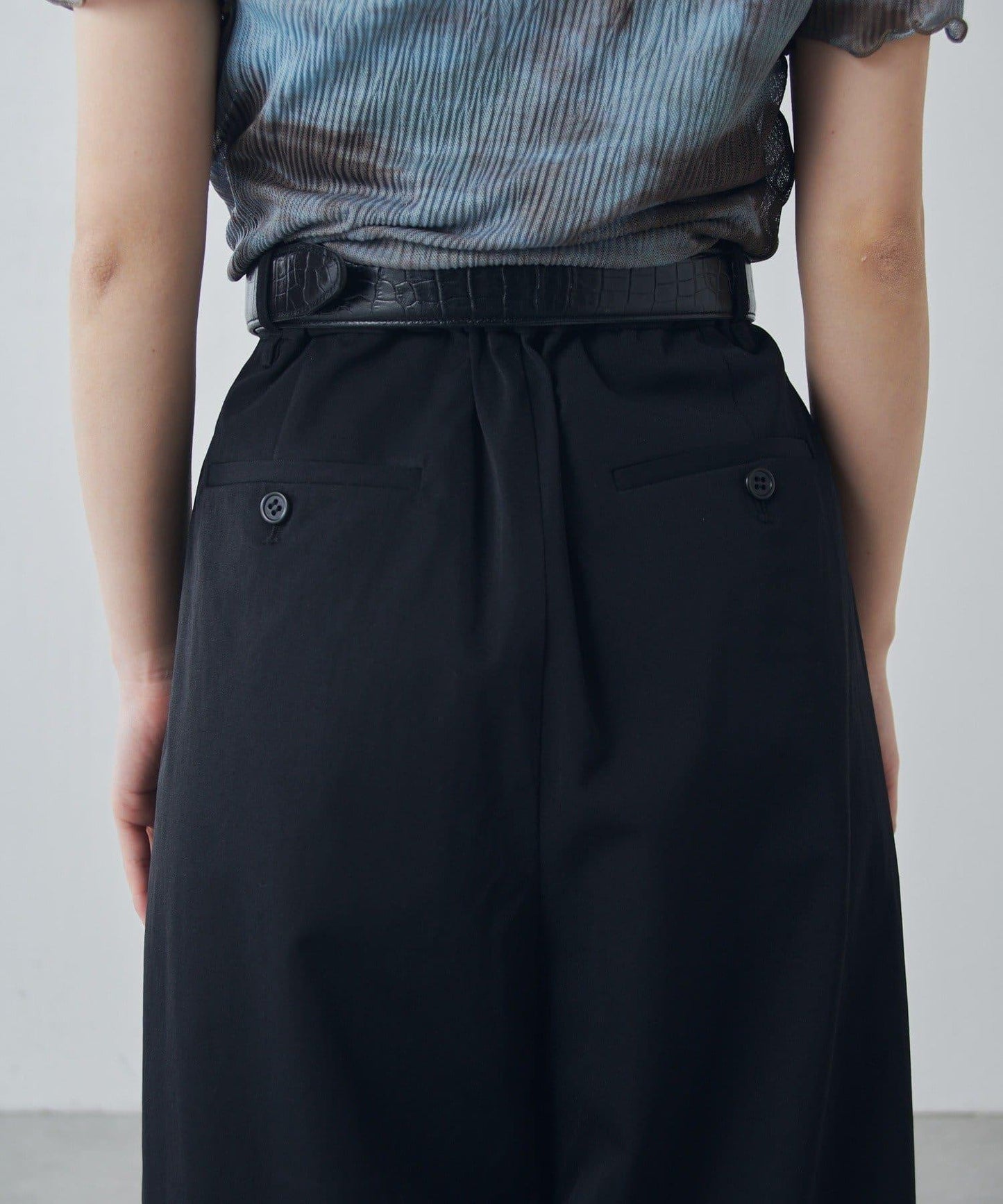 設計褶闊腿西裝褲