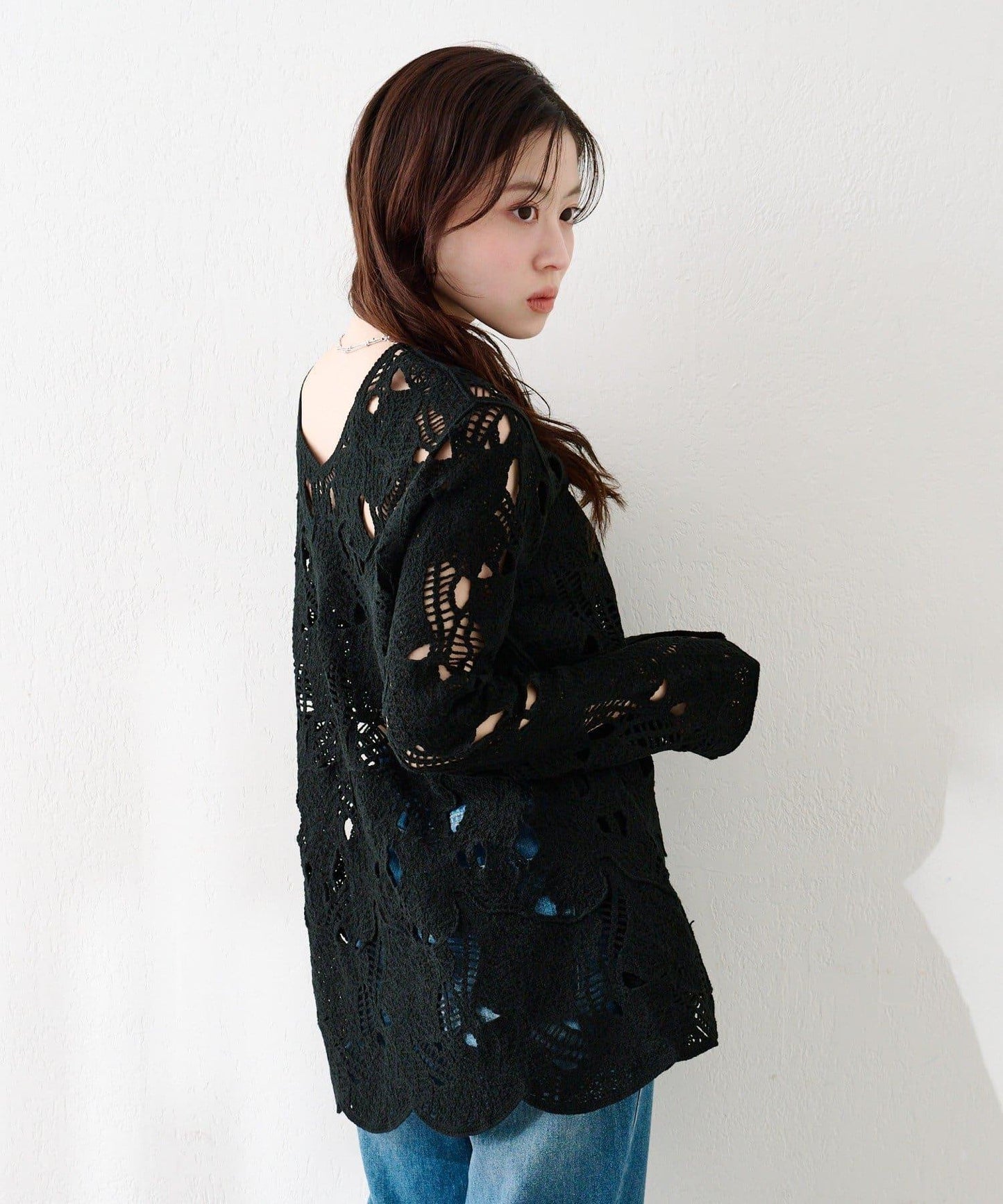 鏤空蕾絲迷你連衣裙