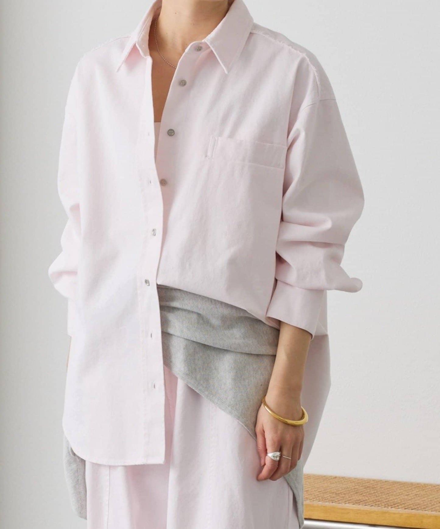 可成套搭配 水洗染棉斜紋 襯衫