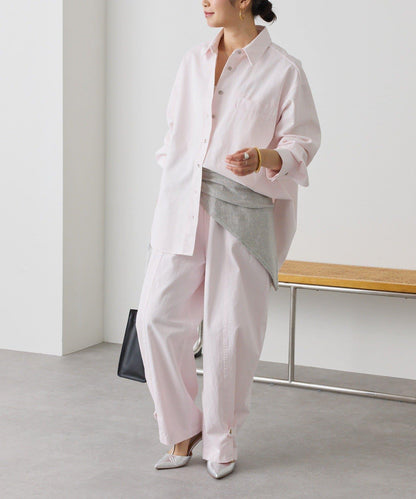 可成套搭配 水洗染棉斜紋 襯衫