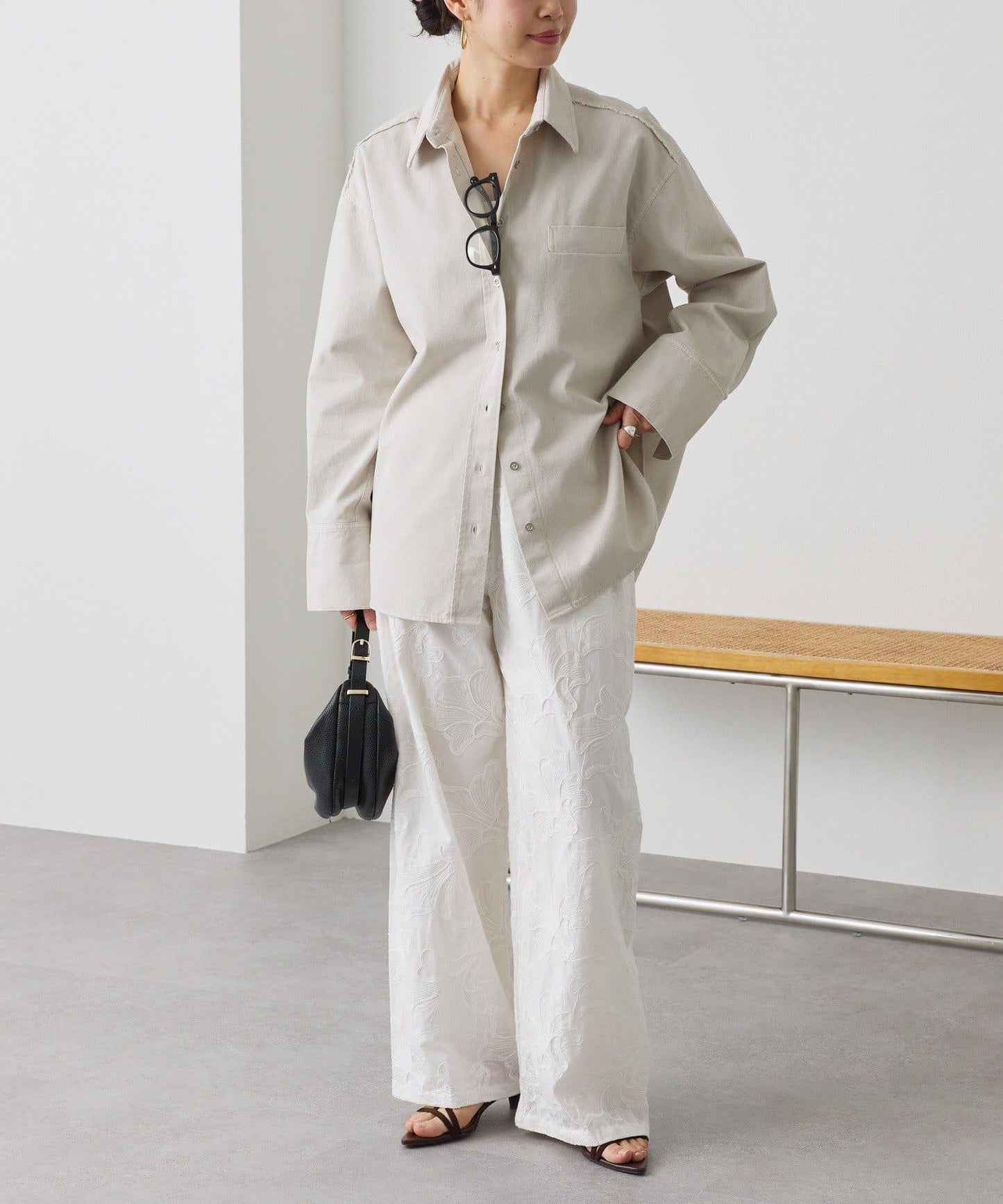 可成套搭配 水洗染棉斜紋 襯衫