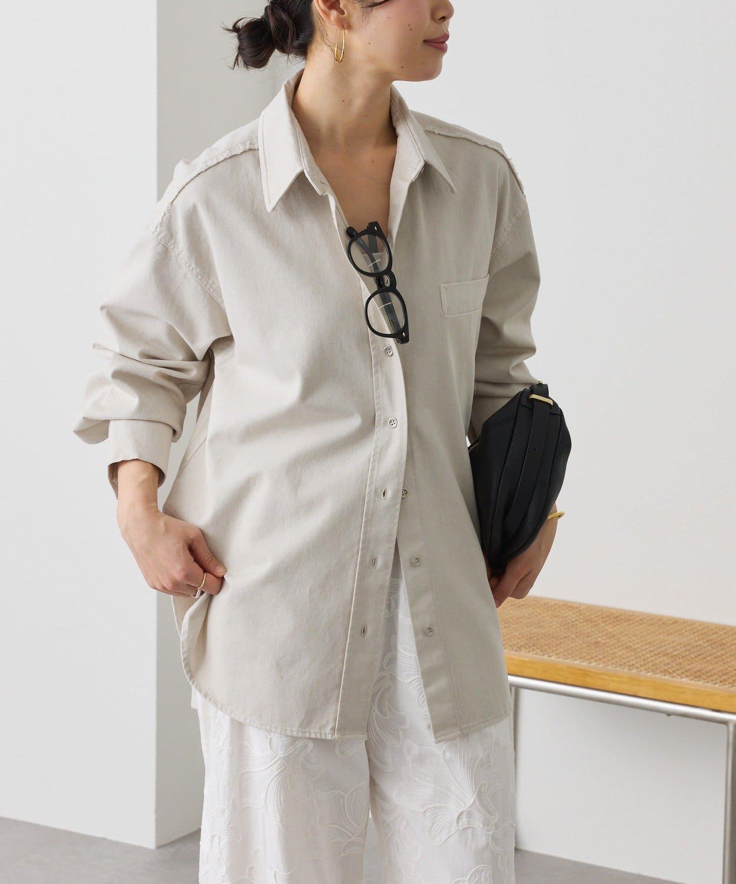 可成套搭配 水洗染棉斜紋 襯衫