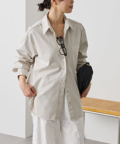 可成套搭配 水洗染棉斜紋 襯衫