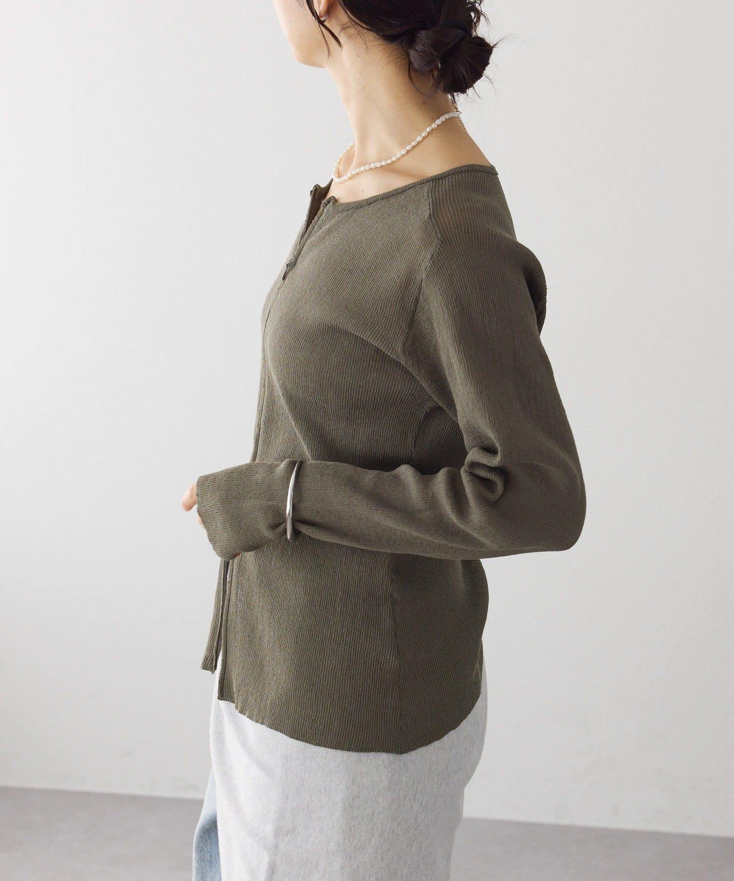 隨性風 拉鍊羅紋 針織開衫