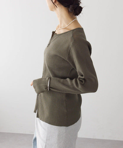 隨性風 拉鍊羅紋 針織開衫