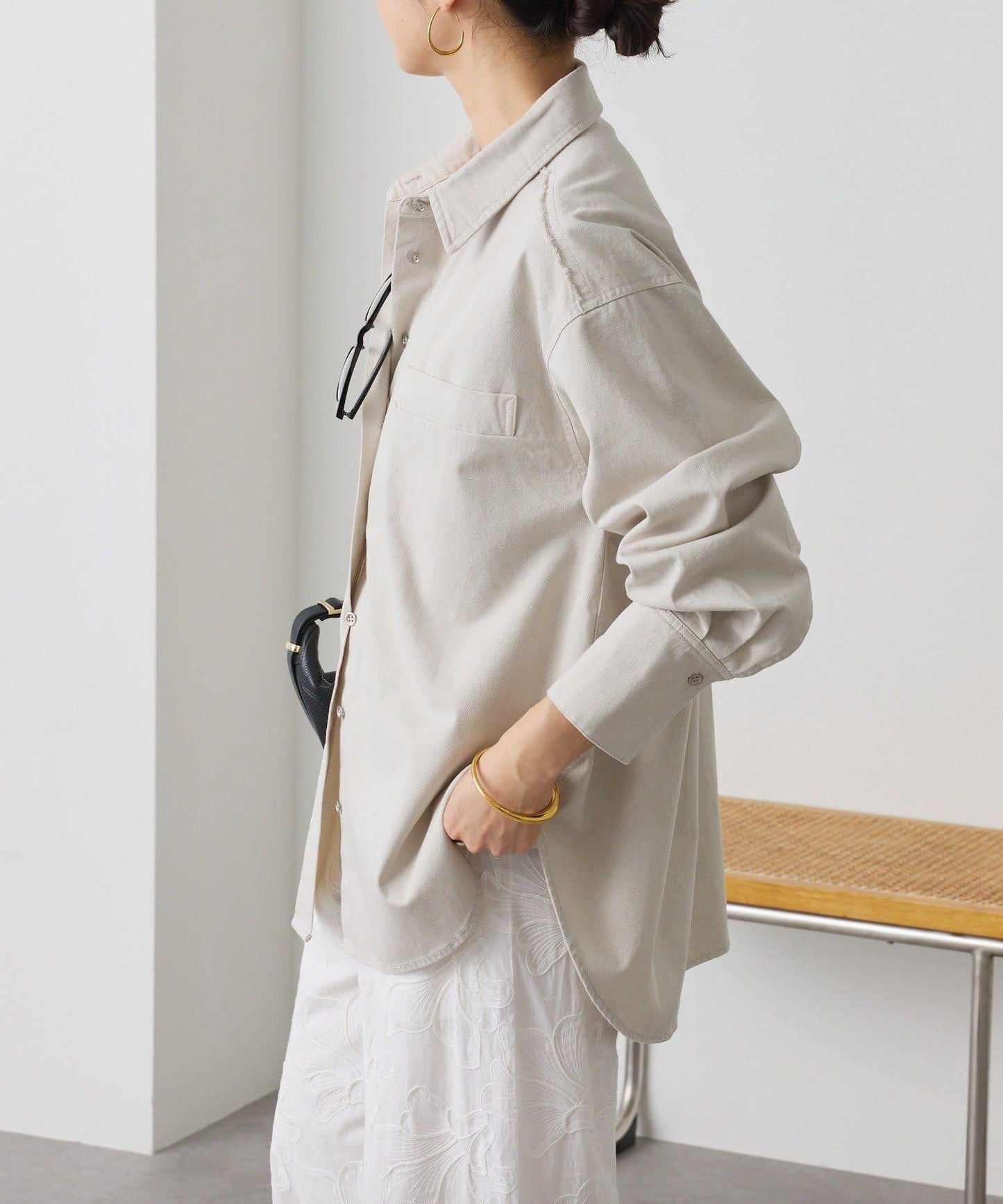 可成套搭配 水洗染棉斜紋 襯衫