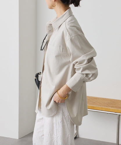 可成套搭配 水洗染棉斜紋 襯衫