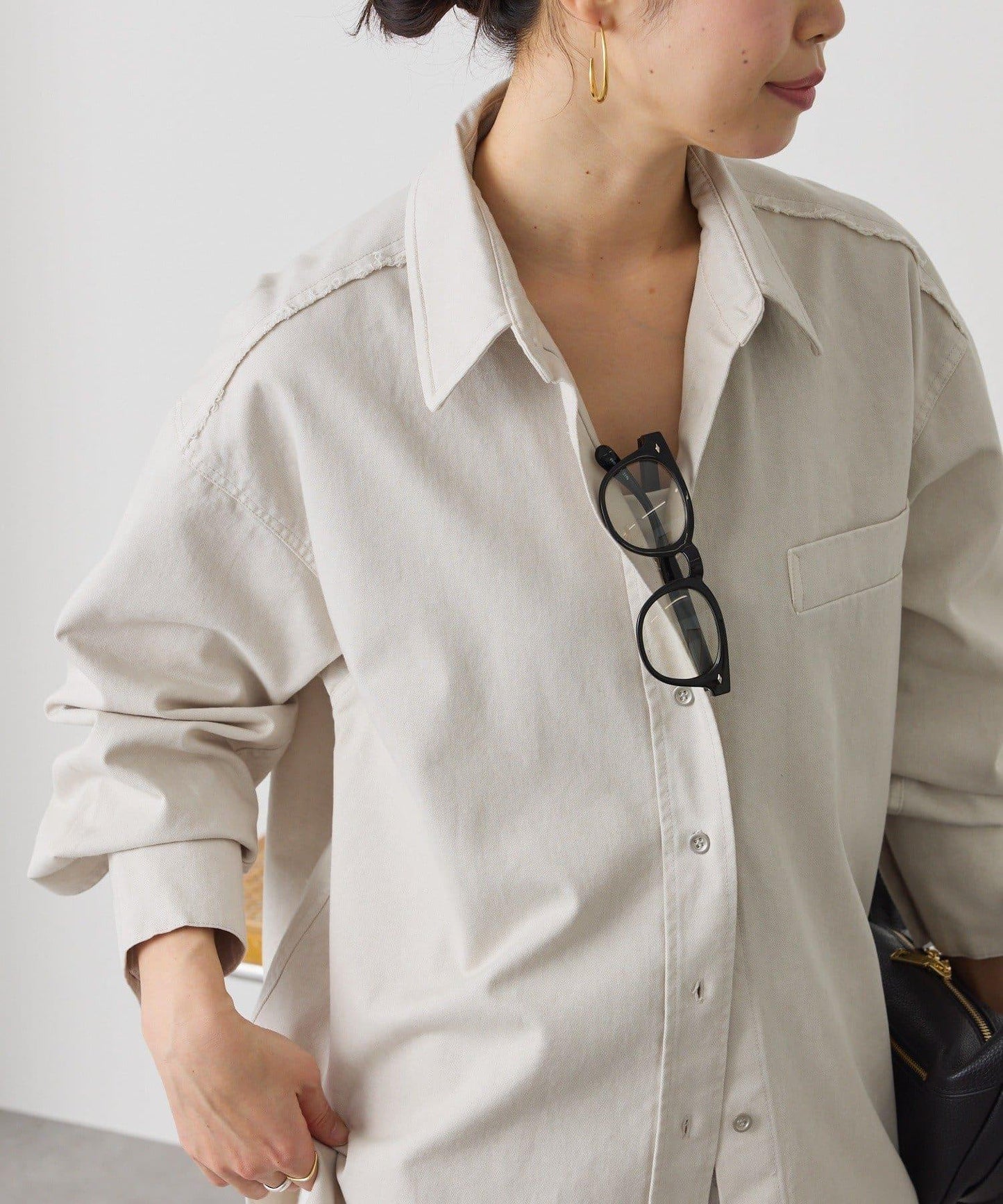 可成套搭配 水洗染棉斜紋 襯衫