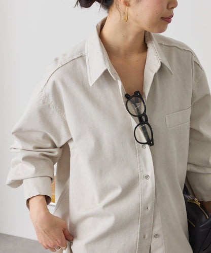 可成套搭配 水洗染棉斜紋 襯衫