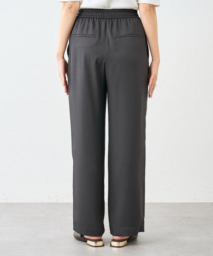 光澤緞面斜紋休閒褲