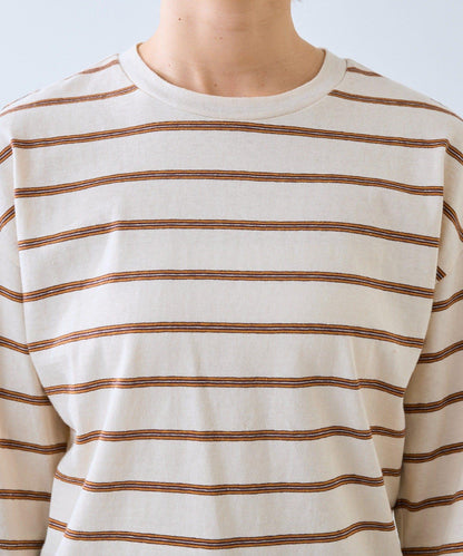 成人風 多色條紋 五分袖 Tee T恤
