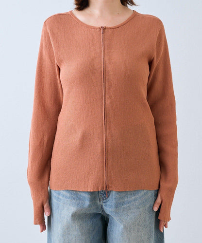 隨性風 拉鍊羅紋 針織開衫