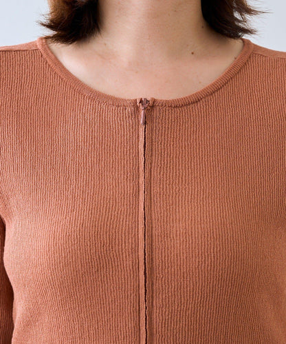 隨性風 拉鍊羅紋 針織開衫