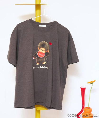 モンチッチ（蒙奇奇） 前後印花 心形刺繡 T恤