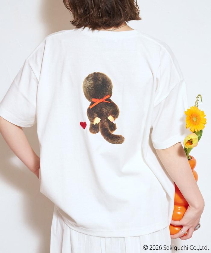 モンチッチ（蒙奇奇） 前後印花 心形刺繡 T恤