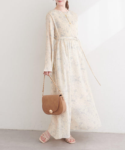 腰帶設計 百褶連衣裙