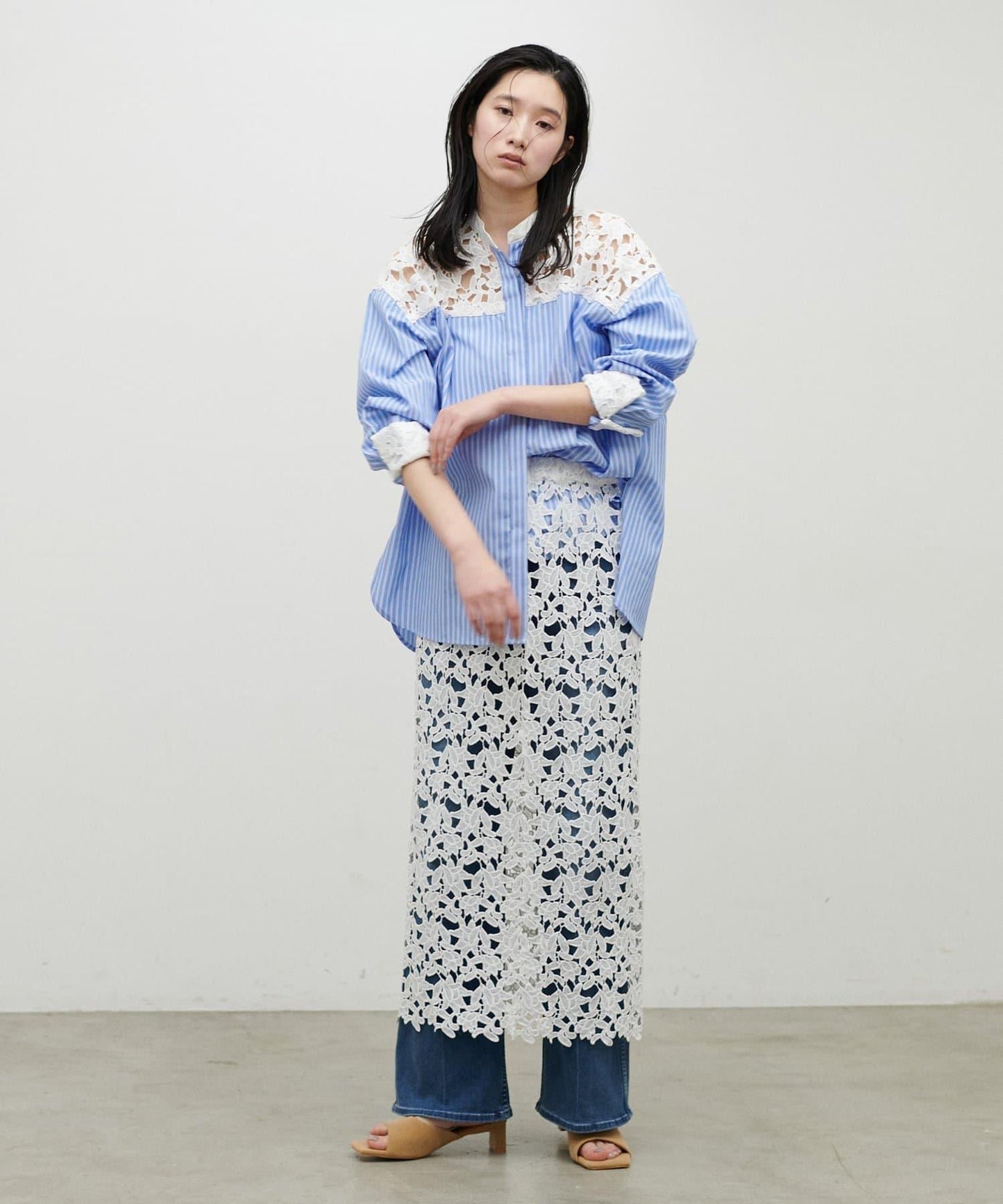 刺繡蕾絲 半身裙