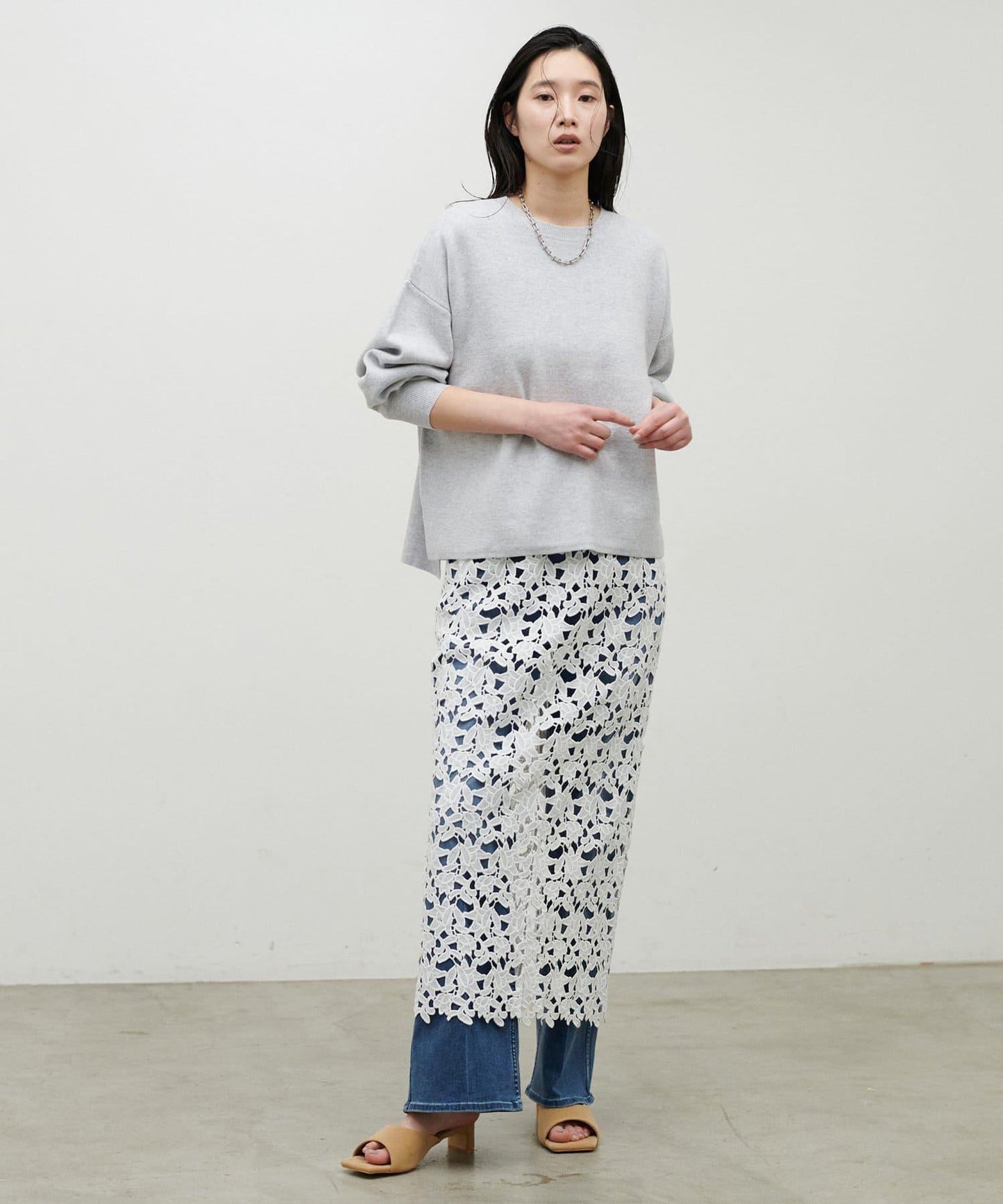 刺繡蕾絲 半身裙