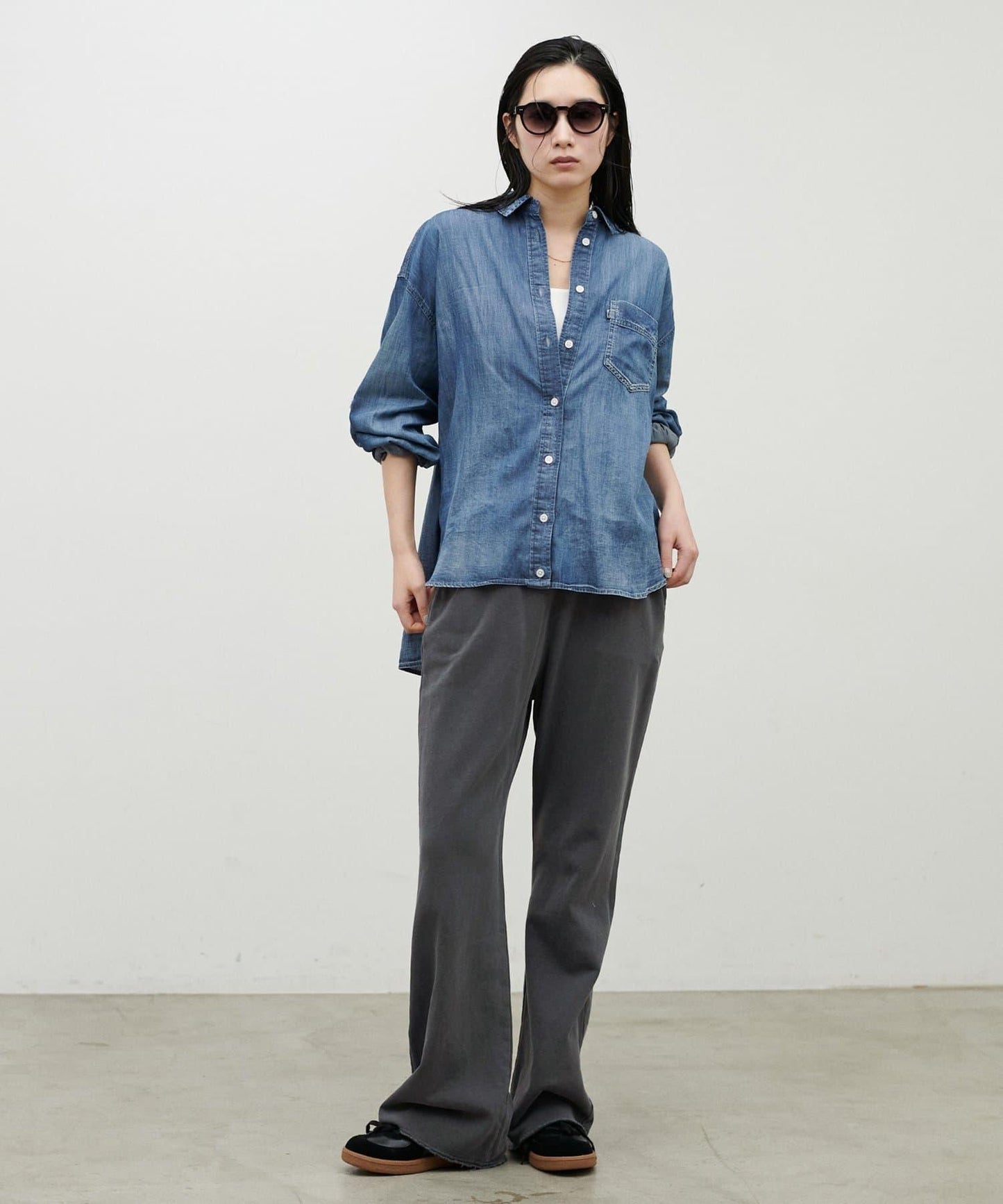 下襬喇叭 衛衣面料 衛褲