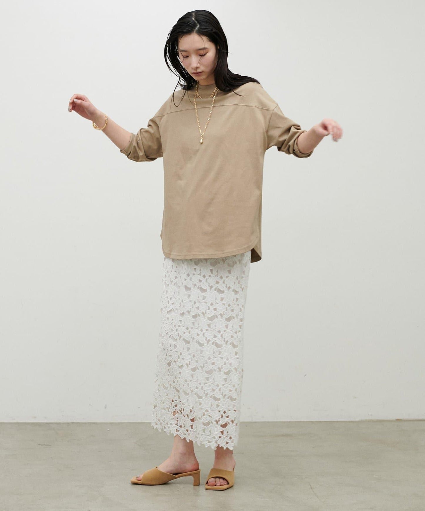 刺繡蕾絲 半身裙