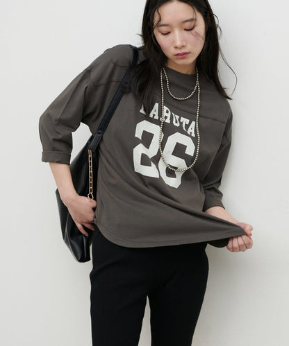 七分袖 2WAY logo設計 T恤