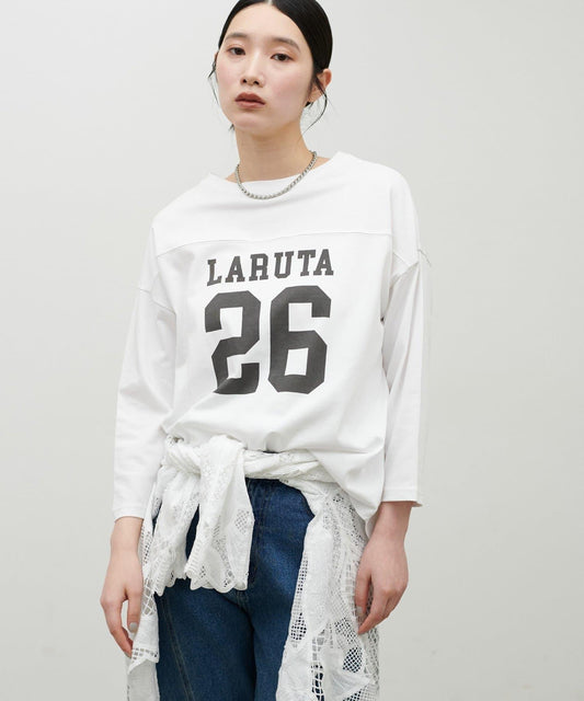 七分袖 2WAY logo設計 T恤